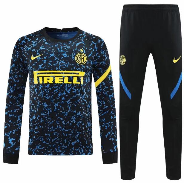 Inter Milan Camo Blue Training Kits Sweatshirt with Pants 2020/21